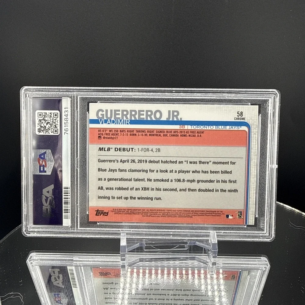 Topps 2019 Chrome Update Vladimir Guerrero Jr. Rookie Debut #58 PSA 10 Blue Jays
